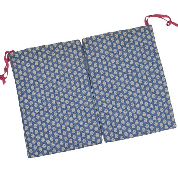 2 Vintage Dotty Smith Drawstring Quilted Bag for Shoes Lingerie - Picture 2 of 4